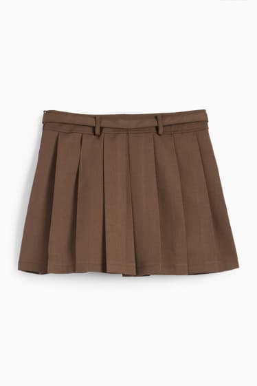 Damen - Skort mit Gürtel - braun