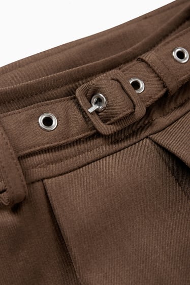 Damen - Skort mit Gürtel - braun
