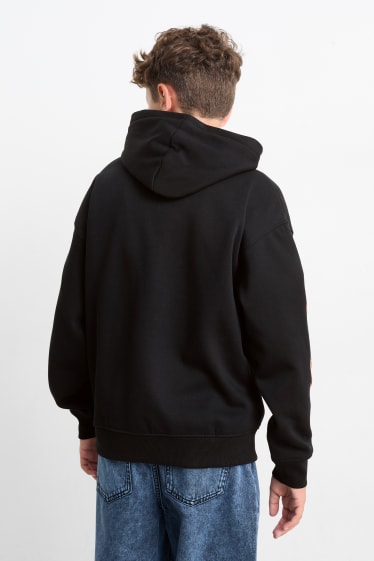 Kinder Jungen - Flammen - Hoodie - schwarz
