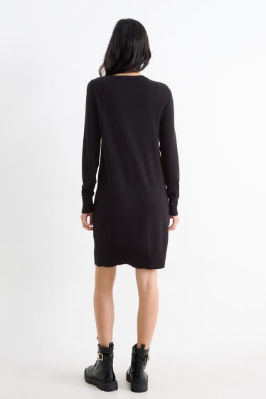 Damen - Strickkleid - schwarz