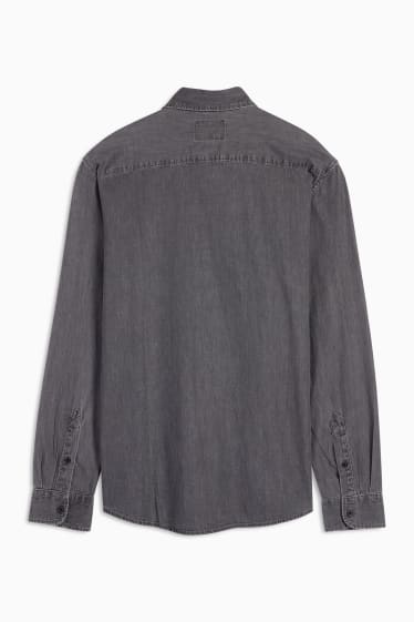 Herren - Jeanshemd - Regular Fit - Kent - dunkelgrau