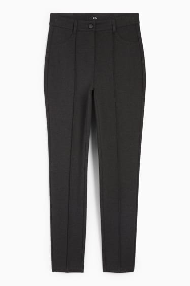 Damen - Jersey-Hose - High Waist - Skinny Fit - dunkelgrau