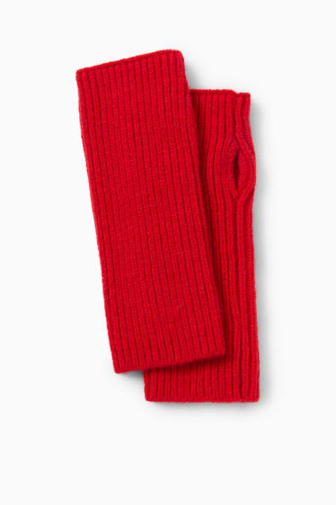Donna - Scaldapolsi in maglia - rosso