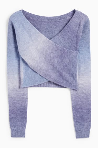 Damen - Crop Pullover - hellviolett