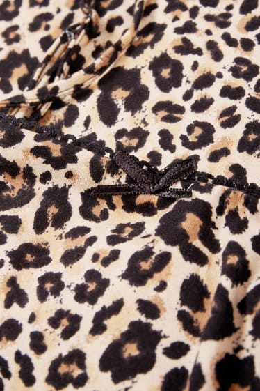 Women - Cropped top - leopard print - black / beige