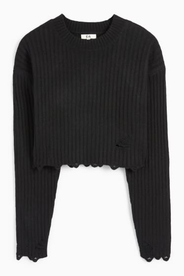 Dona - Jersei crop - negre