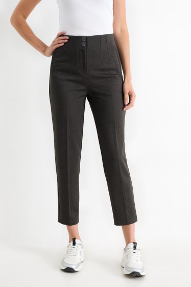 Femmes - Pantalon en jersey - slim fit - marron foncé