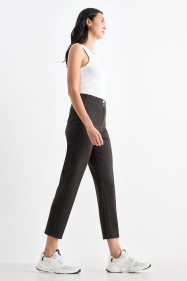 Femmes - Pantalon en jersey - slim fit - marron foncé