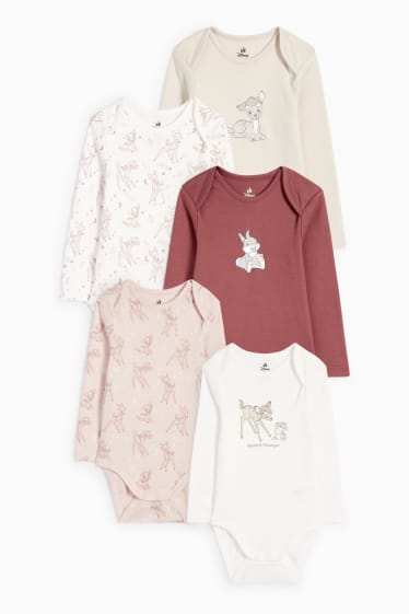 Neonate - Confezione da 5 - Bambi - body neonati - marrone / rosa