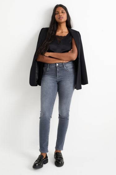 Donna - Slim jeans - vita media - jeans modellanti - LYCRA® - jeans grigio