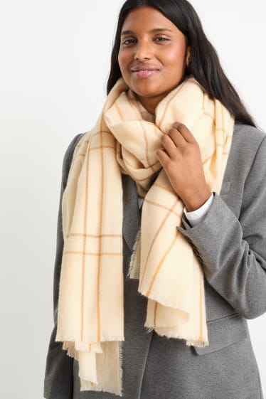Donna - Sciarpa - a quadretti - beige