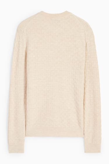Herren - Pullover - strukturiert - hellbeige