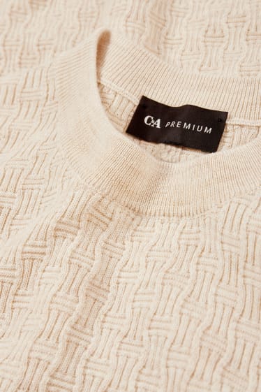 Herren - Pullover - strukturiert - hellbeige