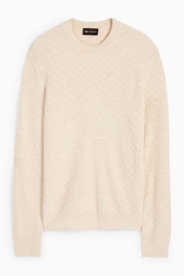 Herren - Pullover - strukturiert - hellbeige