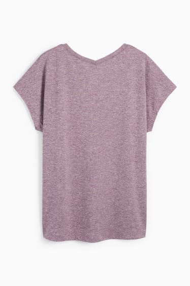 Dames - Sportshirt met V-hals - paars mix