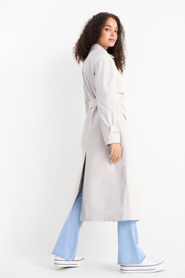 Damen - Trenchcoat - hellgrau