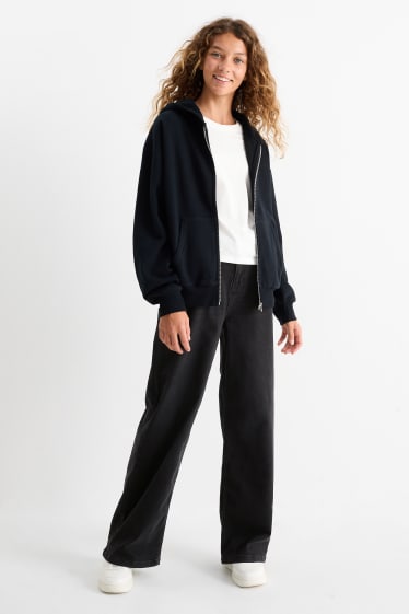 Copii - Fete - Wide leg jeans - LYCRA® - negru