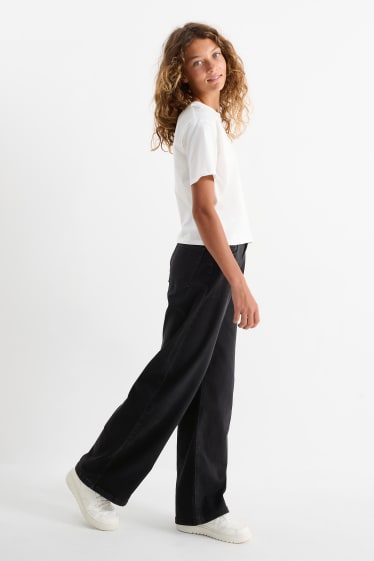 Copii - Fete - Wide leg jeans - LYCRA® - negru