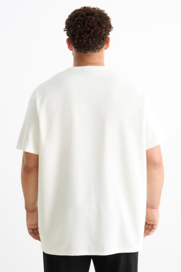 Herren - T-Shirt - strukturiert - cremeweiß