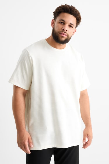 Herren - T-Shirt - strukturiert - cremeweiß