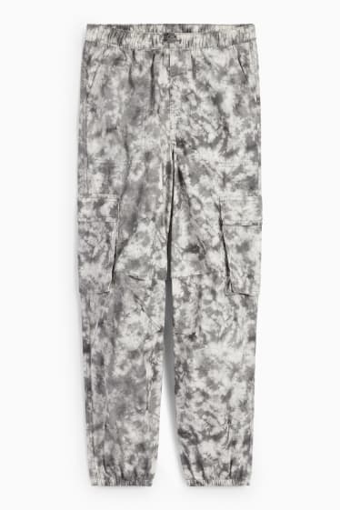 Children Girls - Balloon jeans - patterned - black / white