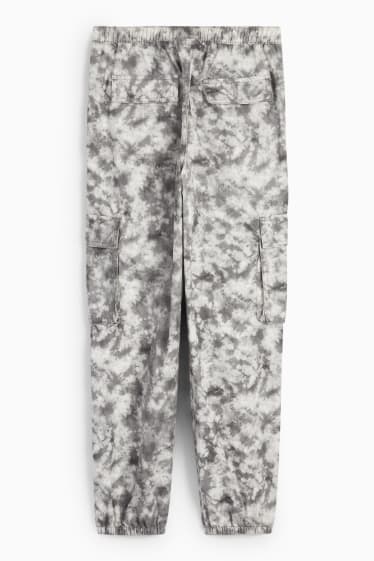 Children Girls - Balloon jeans - patterned - black / white
