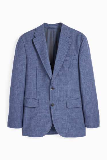 Hommes - Veste de costume en laine - regular fit - à motif - bleu foncé