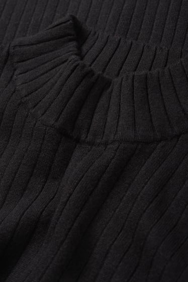 Dona - Jersei crop - acanalat - negre