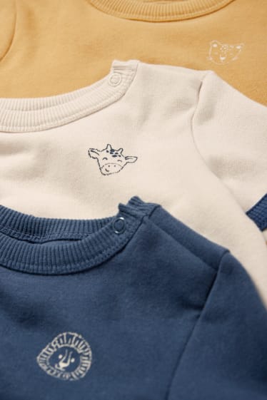 Baby Jungen - Multipack 3er - Tiere - Baby-Sweatshirt - beige