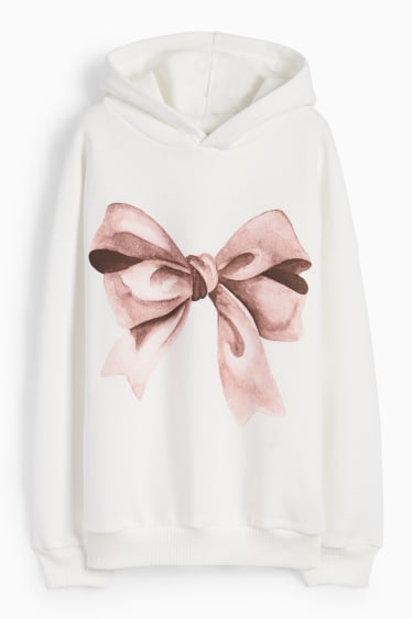Niños: niñas - Lazo - sudadera con capucha - blanco