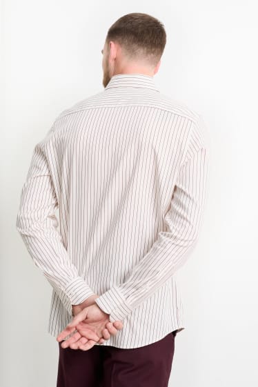 Uomo - Camicia - regular fit - collo all'italiana - a righe - bianco
