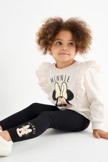 Enfants filles - Minnie Mouse - ensemble - sweat et legging - 2 pièces - beige clair