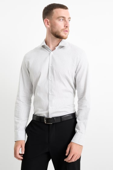 Hombre - Camisa - regular fit - Kent - de rayas - gris claro