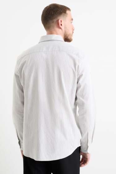 Hombre - Camisa - regular fit - Kent - de rayas - gris claro