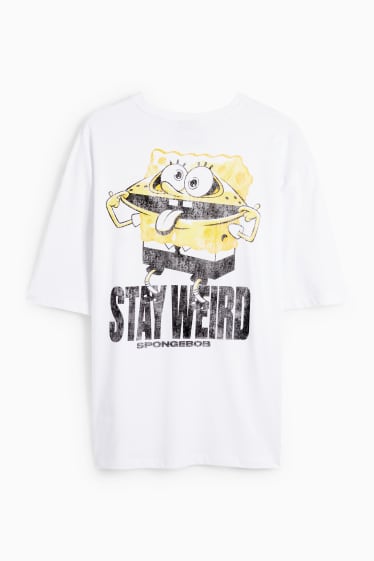 Herren - Oversized-T-Shirt - SpongeBob Schwammkopf - cremeweiß