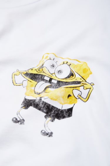 Herren - Oversized-T-Shirt - SpongeBob Schwammkopf - cremeweiß