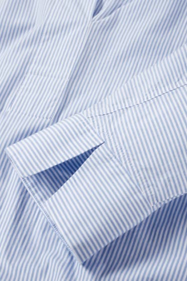 Damen - Popeline-Bluse - gestreift - blau