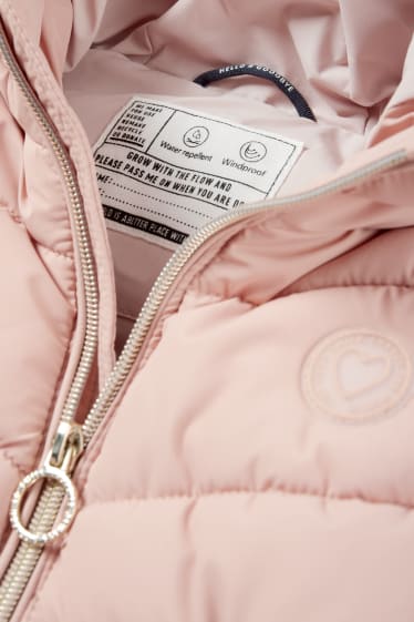 Enfants filles - Doudoune sans manches à capuche - déperlante - rose