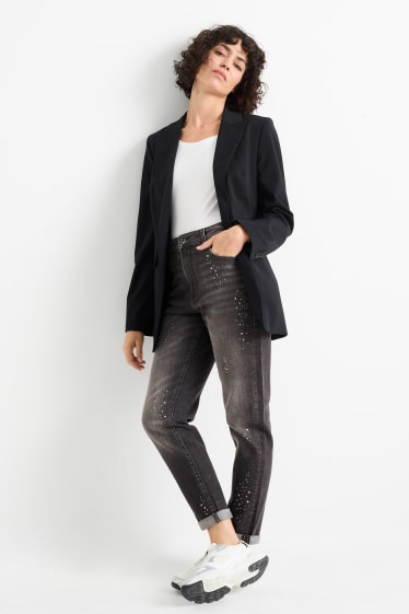 Femmes - Boyfriend jean - mid waist - LYCRA® - jean gris foncé
