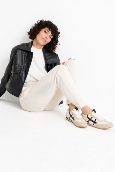 Women - Trainers - faux suede - light beige