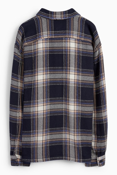 Hombre - Sobrecamisa - de cuadros - azul oscuro