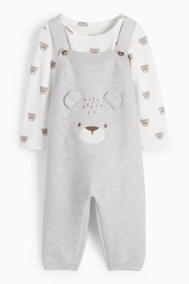 Bébés garçons - Ourson - tenue pour bébé - 2 pièces - gris clair