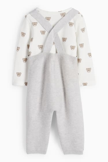 Bébés garçons - Ourson - tenue pour bébé - 2 pièces - gris clair