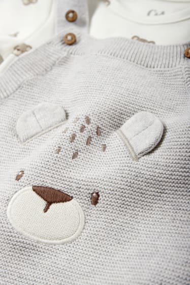 Bébés garçons - Ourson - tenue pour bébé - 2 pièces - gris clair