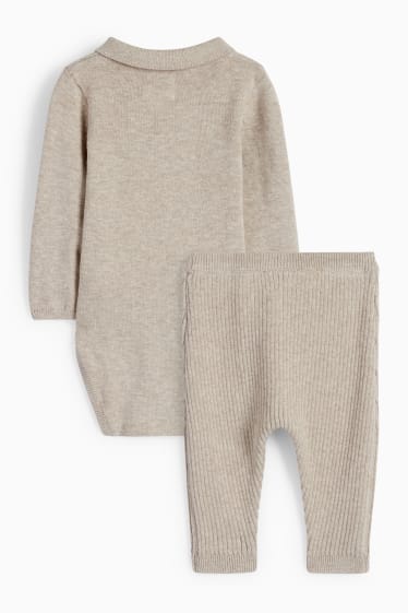 Bébés garçons - Ensemble en maille pour bébé - 2 pièces - marron clair