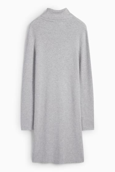 Enfants filles - Robe de maille à col roulé - gris clair
