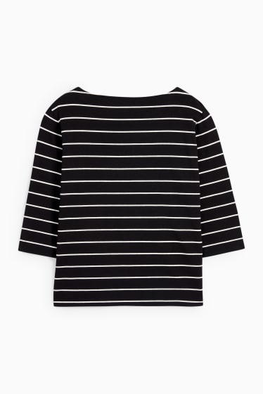 Donna - Maglia a maniche lunghe - a righe - nero