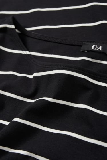 Donna - Maglia a maniche lunghe - a righe - nero