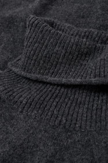 Femmes - Pull à col roulé en cachemire - gris foncé