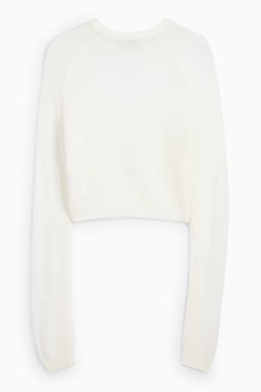 Donna - Maglione dal taglio corto - bianco